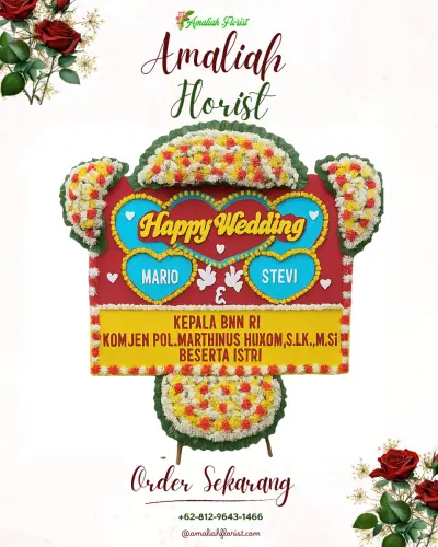 Karangan Papan Bunga Pernikahan di Wek V